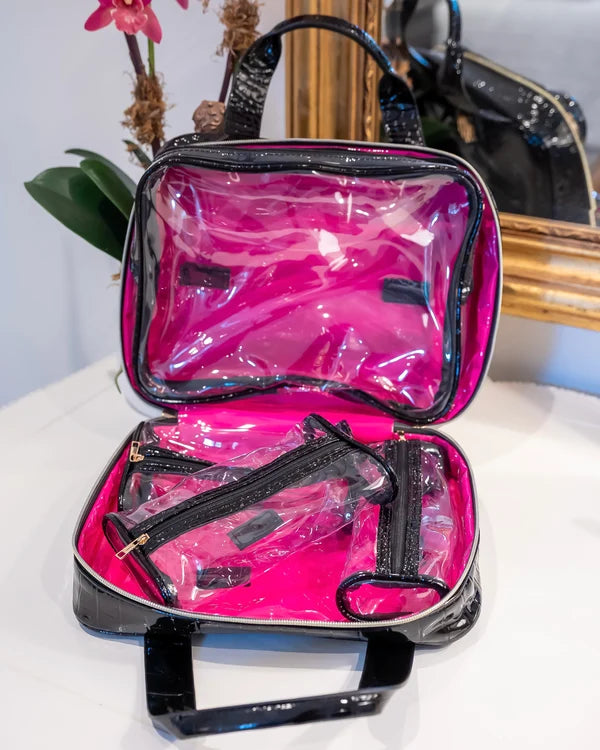 Caroline Hill - Punta Cana Large Case - Black Patent EC