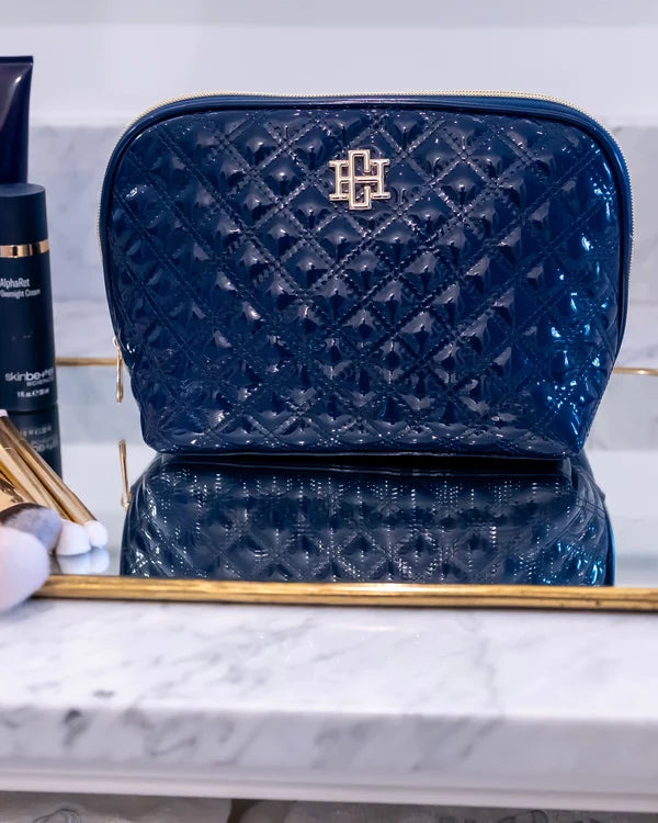 Caroline Hill - Capri Large Pouch - Navy Patent