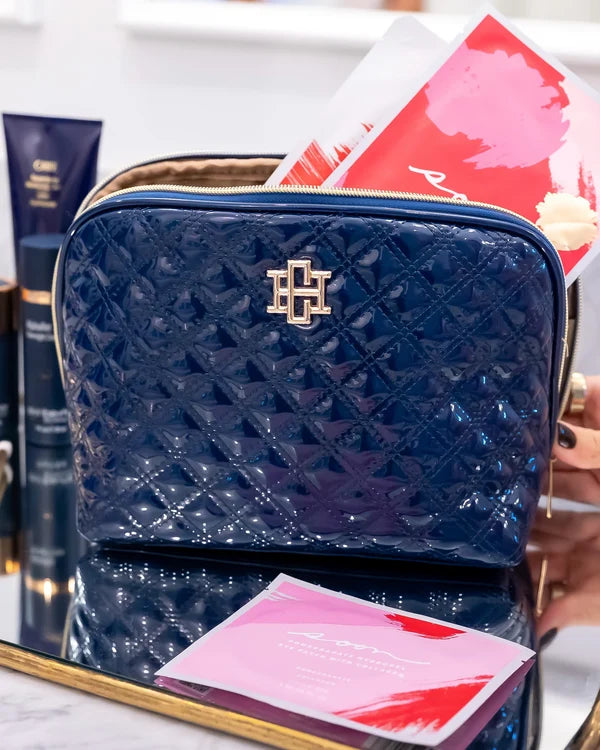 Caroline Hill - Capri Large Pouch - Navy Patent