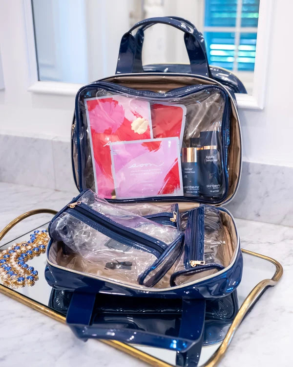 Caroline Hill - Punta Cana Large Case - Navy Patent