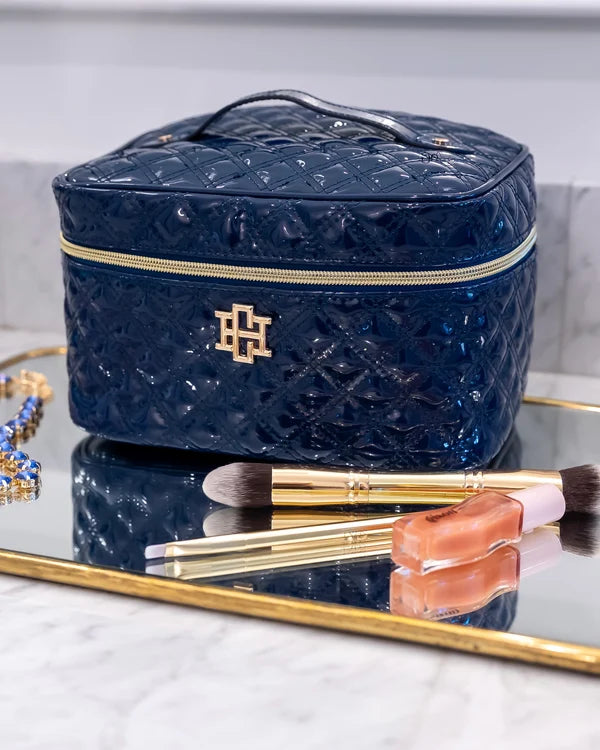 Caroline Hill - Hampton Train Case - Navy Patent