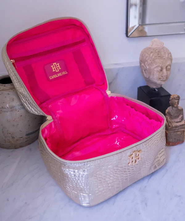 Caroline Hill - Hampton Train Case - Gold EC