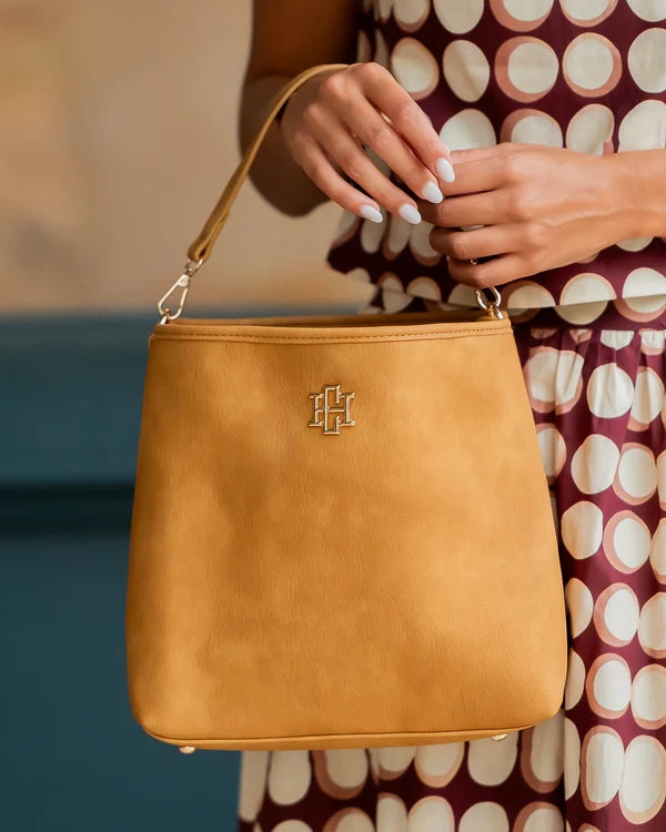 Caroline Hill - Alexandra Bucket Bag - Mustard S