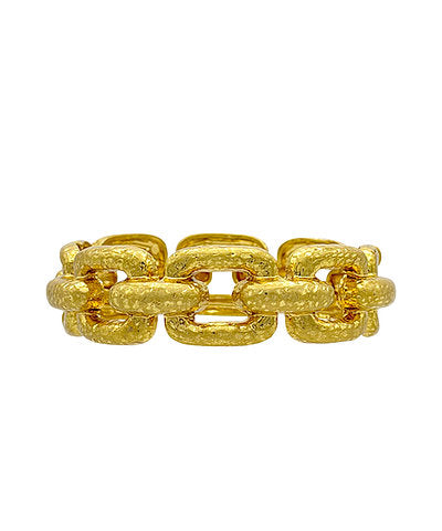 Hammered Chain Style Bangle Bracelet "Vintage Gold"