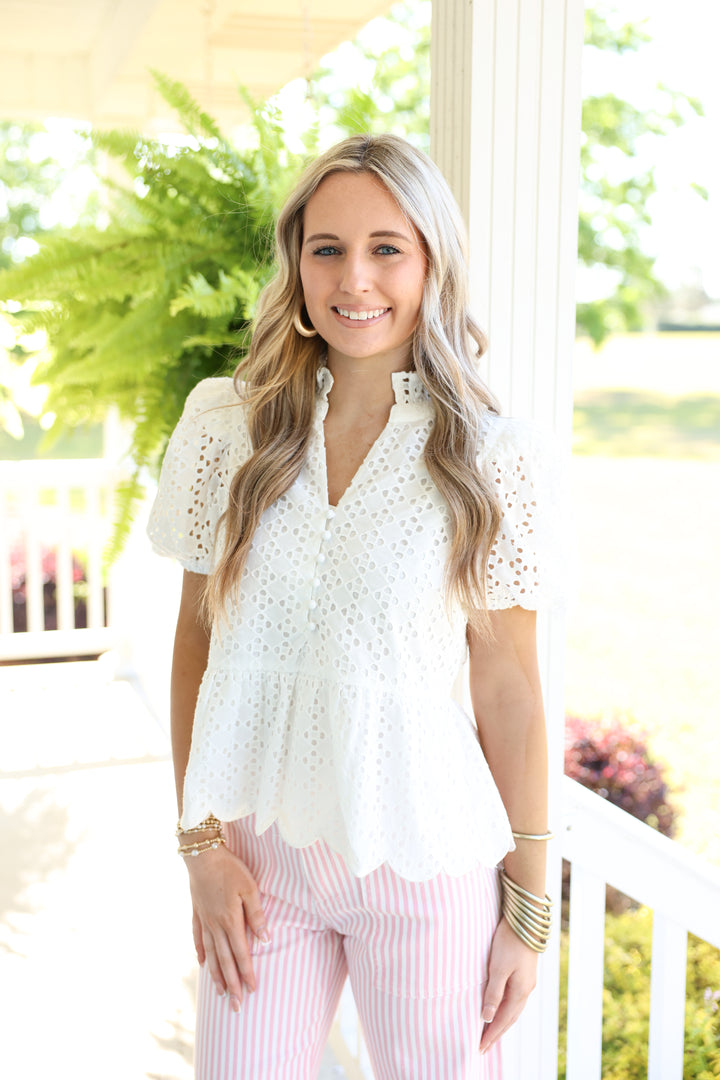 The Everlasting Eyelet Top "Off White"