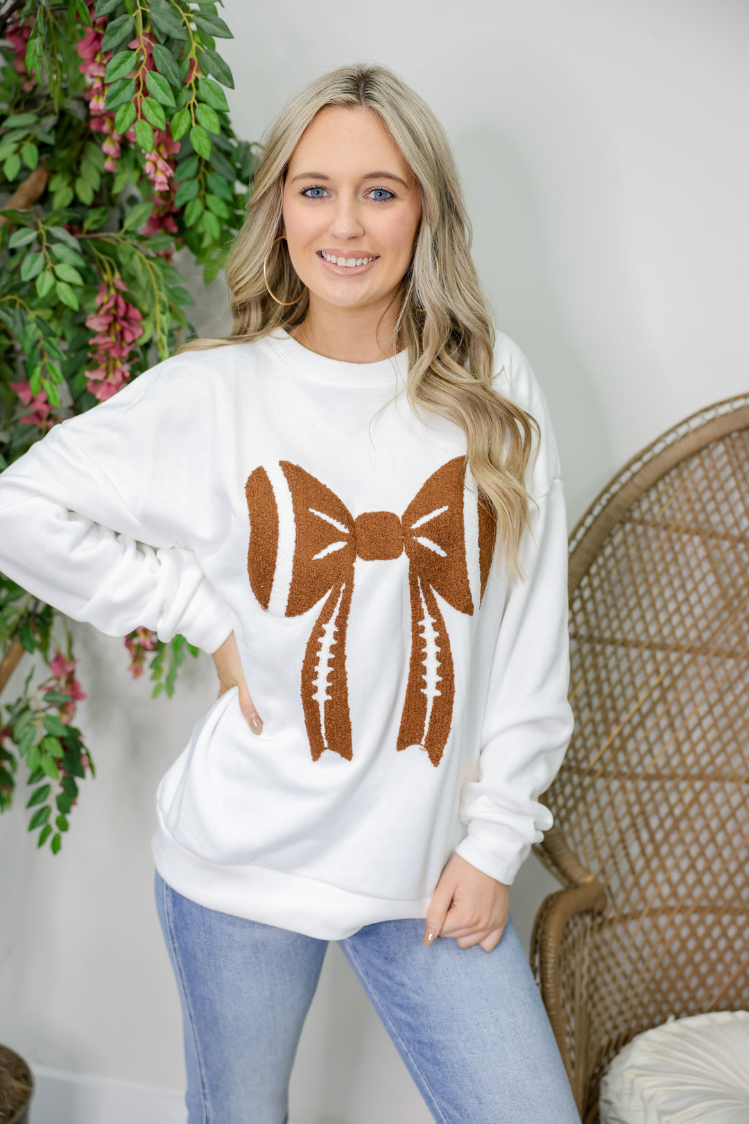 Ribbon Football Patched Top "Ivory"
