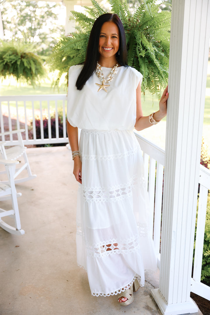 Coastal Calm Maxi Skirt Set "Off White"