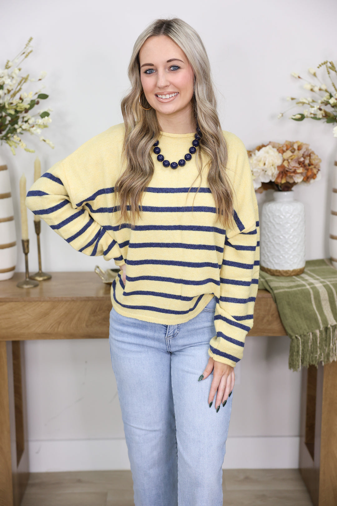 Striped Piper Pullover "Butter"