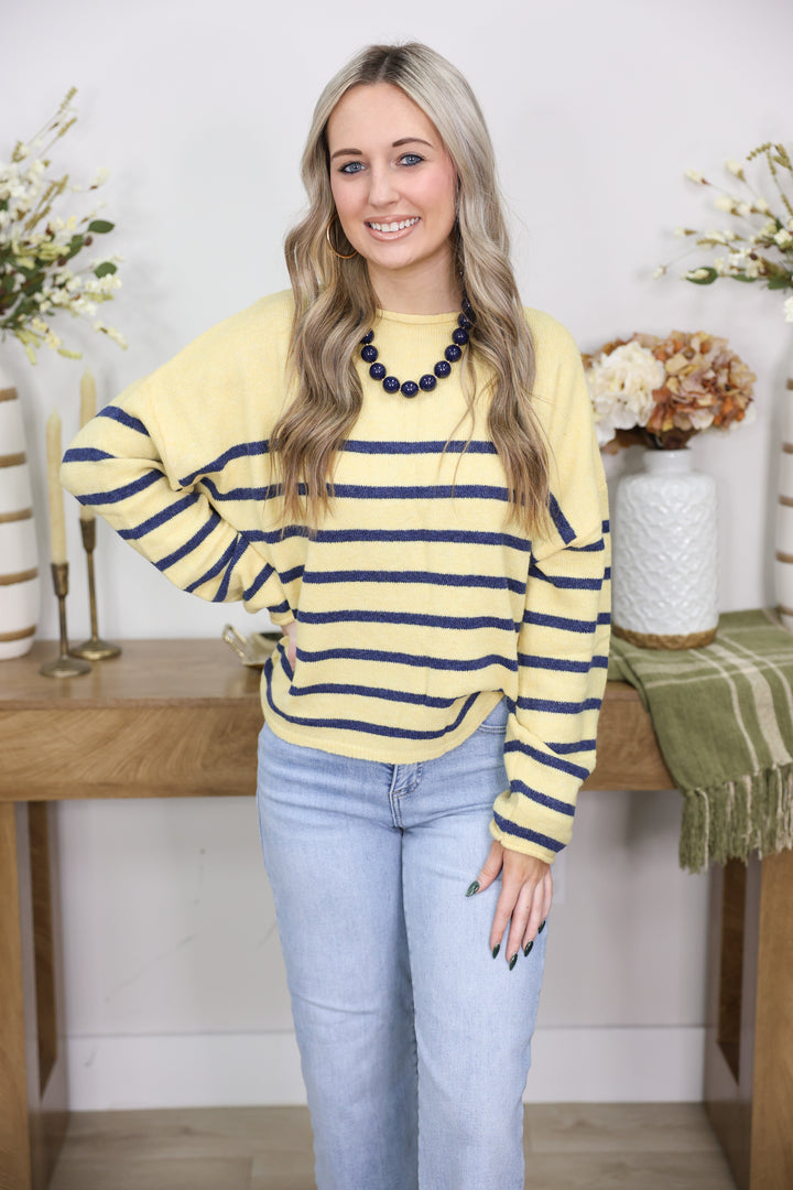 Striped Piper Pullover "Butter"