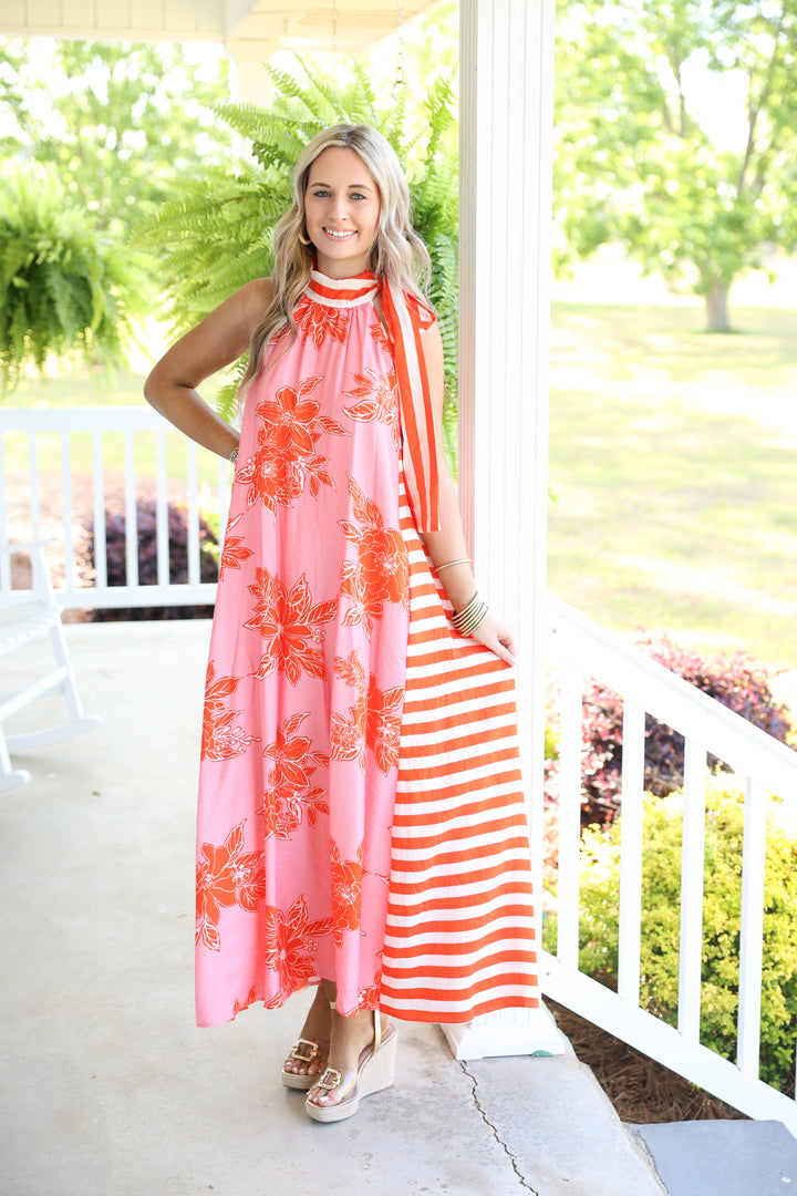Island Breeze Maxi Dress "Pink"