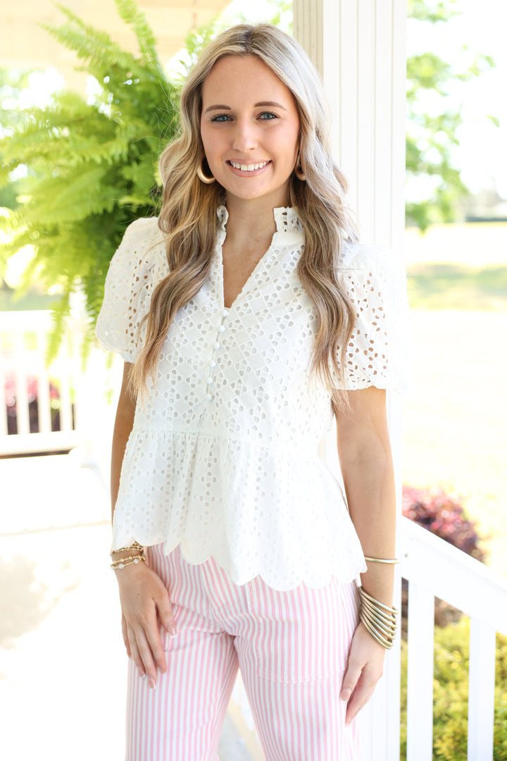 The Everlasting Eyelet Top "Off White"
