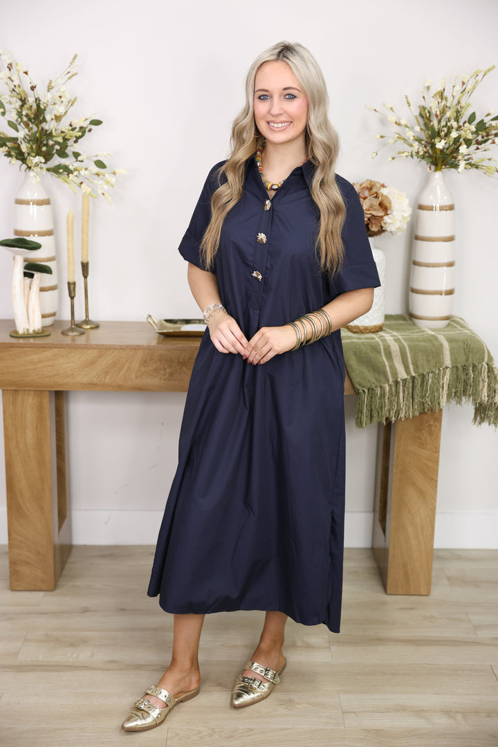 The Staple Midi Dress "Navy"