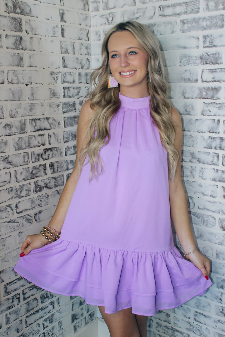 Halter Neck Dress "Lavender"