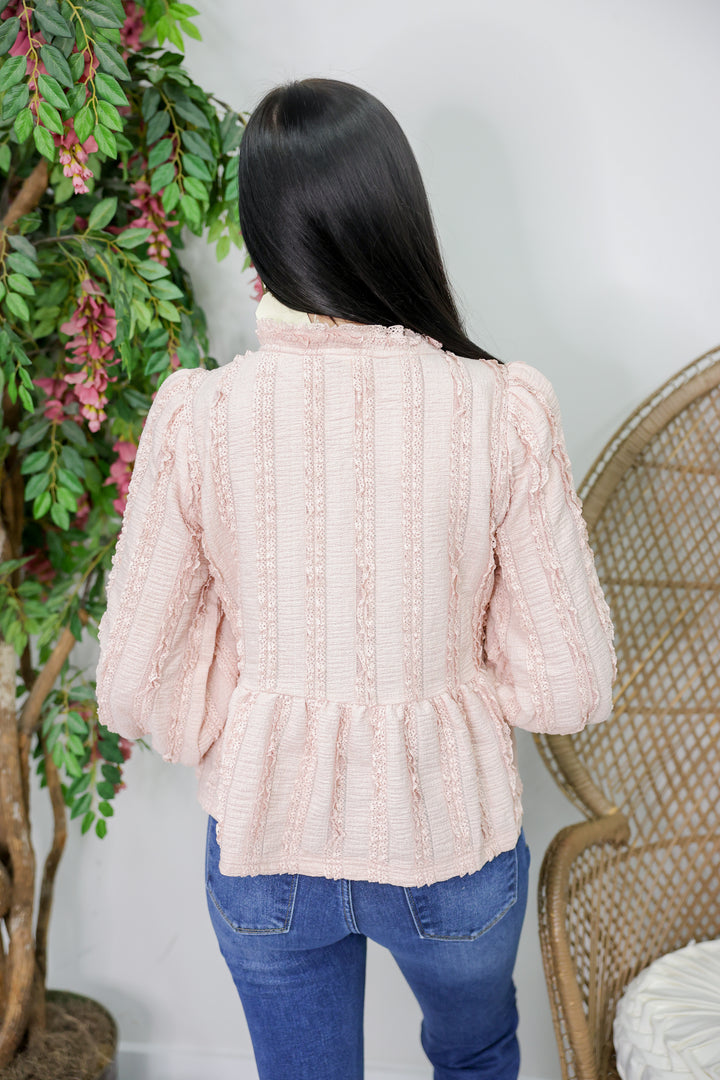 Paisley Bow Detail Top "Blush"