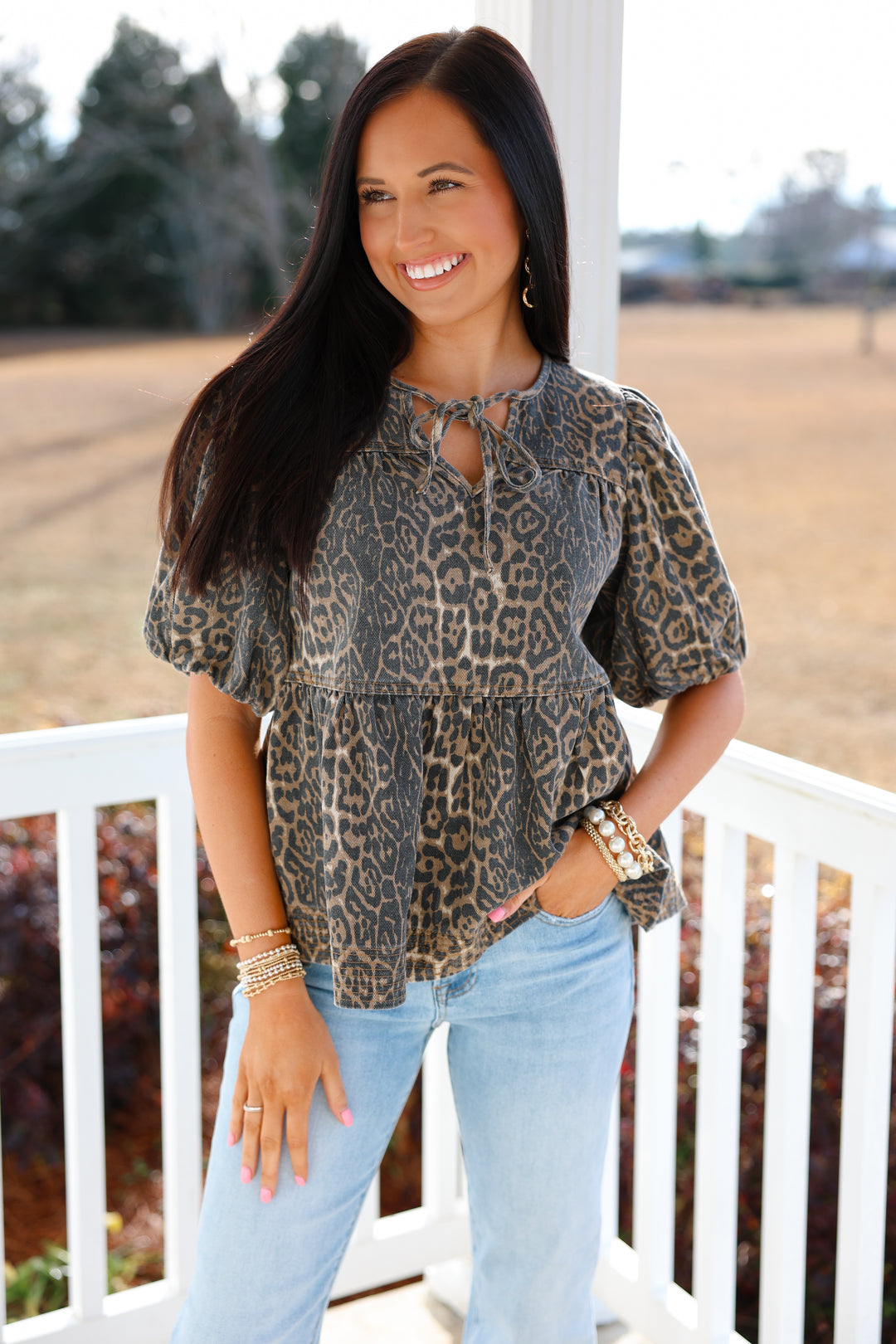 Leopard Babydoll Top