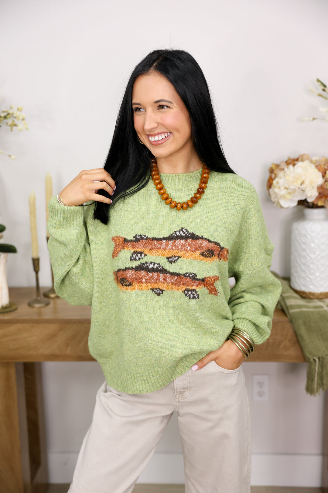 Fish Sweater "Spring Green"