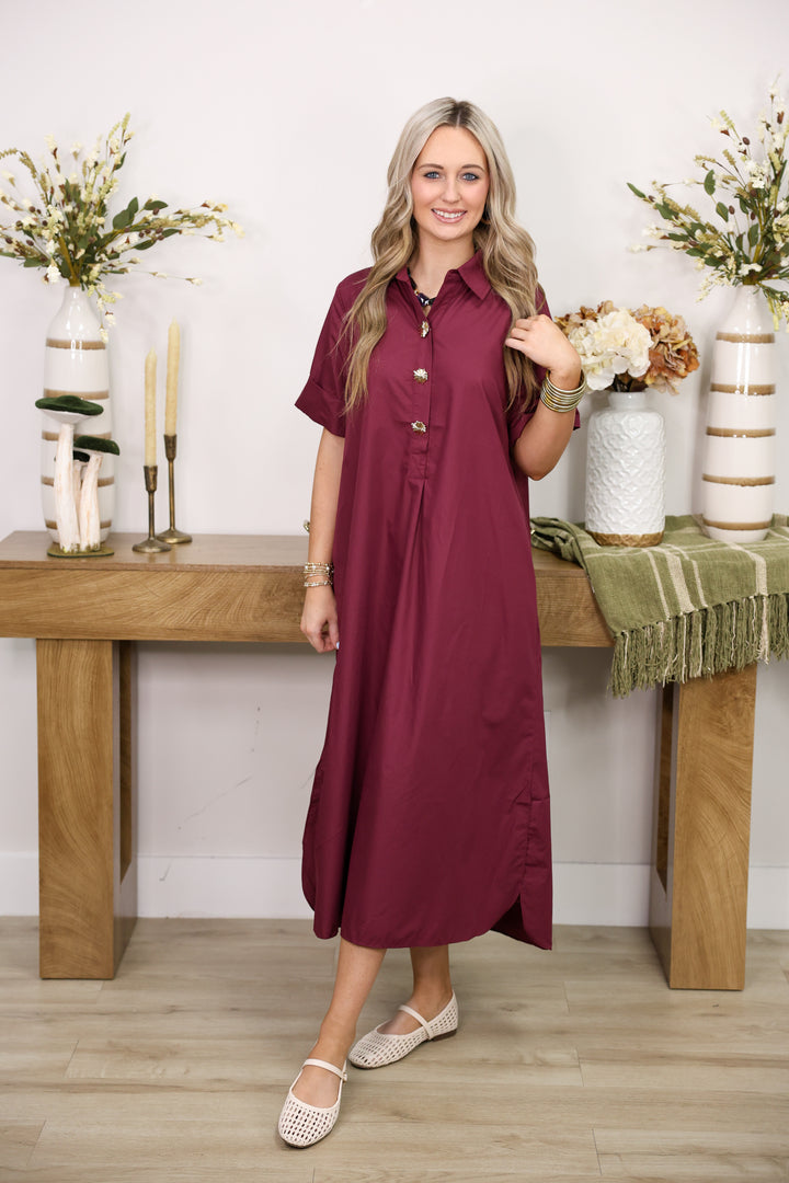 The Staple Midi Dress "Wine"