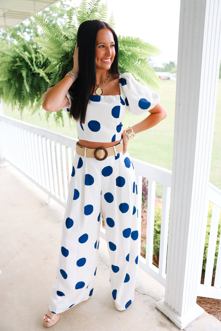 Preppy Polka Dot Set "Navy"