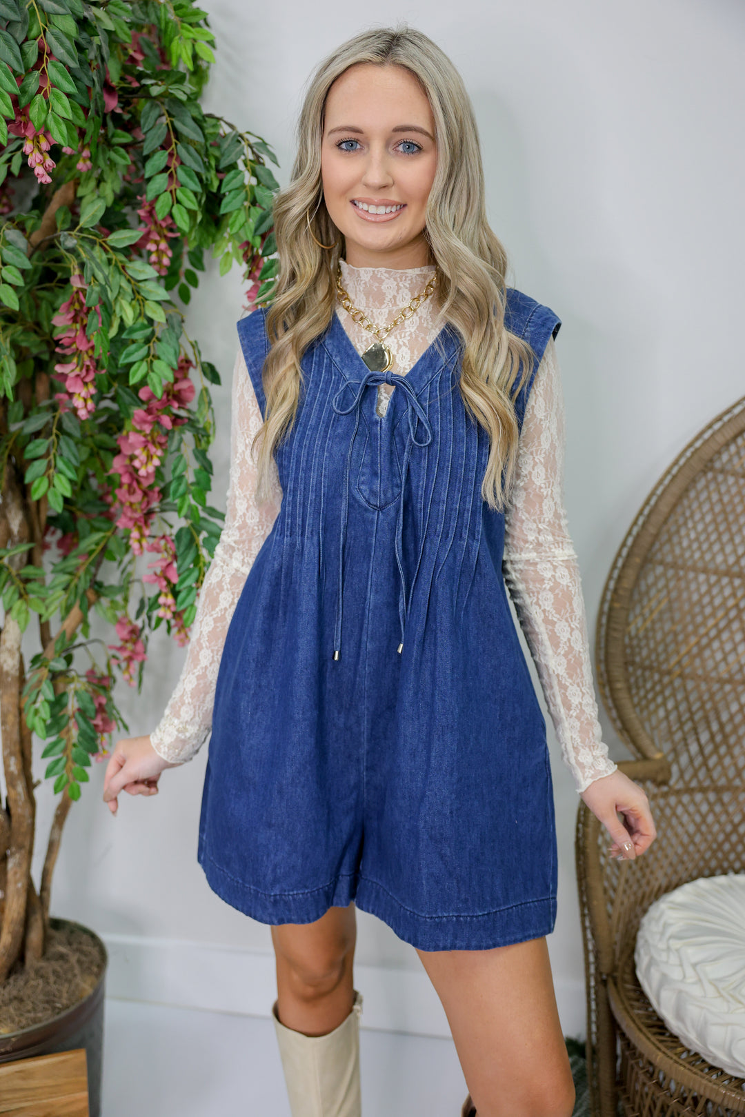 Darling Denim Romper