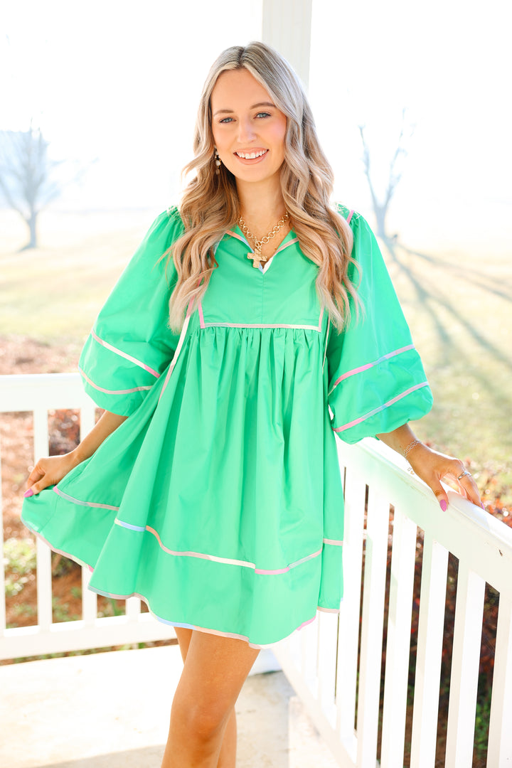 Put It In Color Mini Dress "Green"