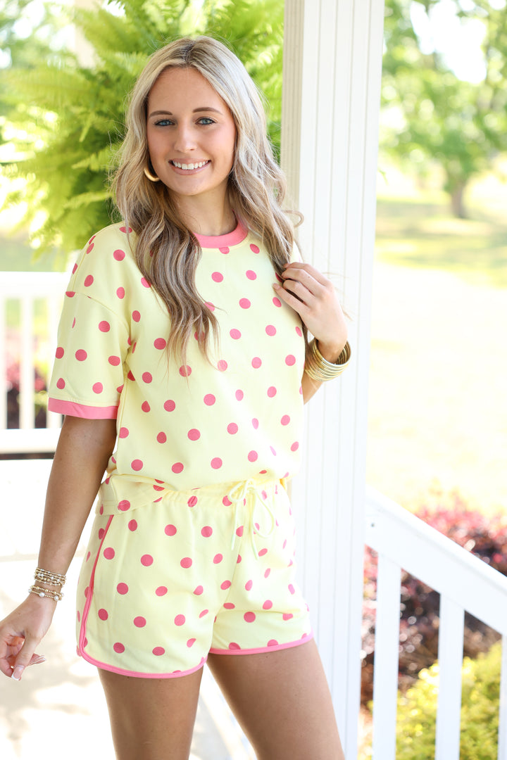 Classic Polka Dot Set "Yellow/Pink"