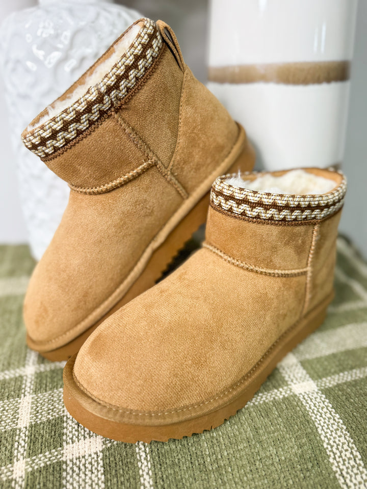 Soda - May Short Platform Bootie "Camel"