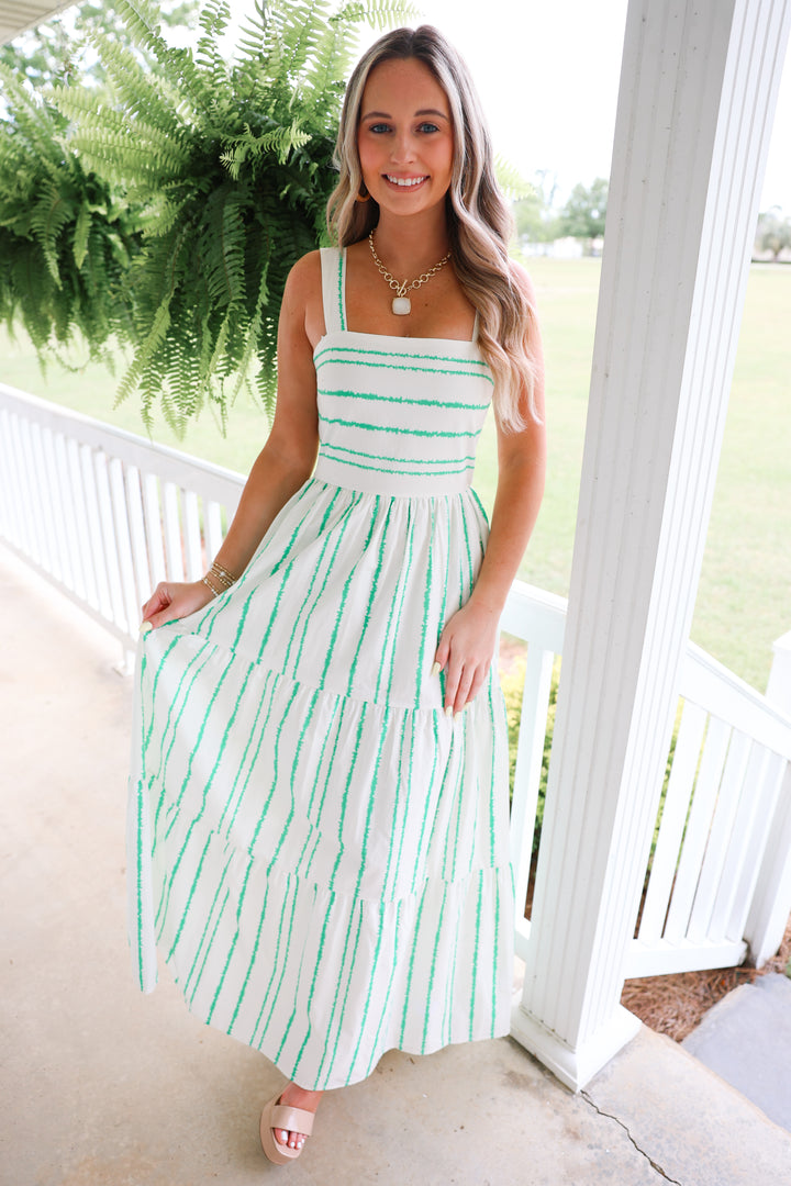 Sophia Striped Dress "Green"