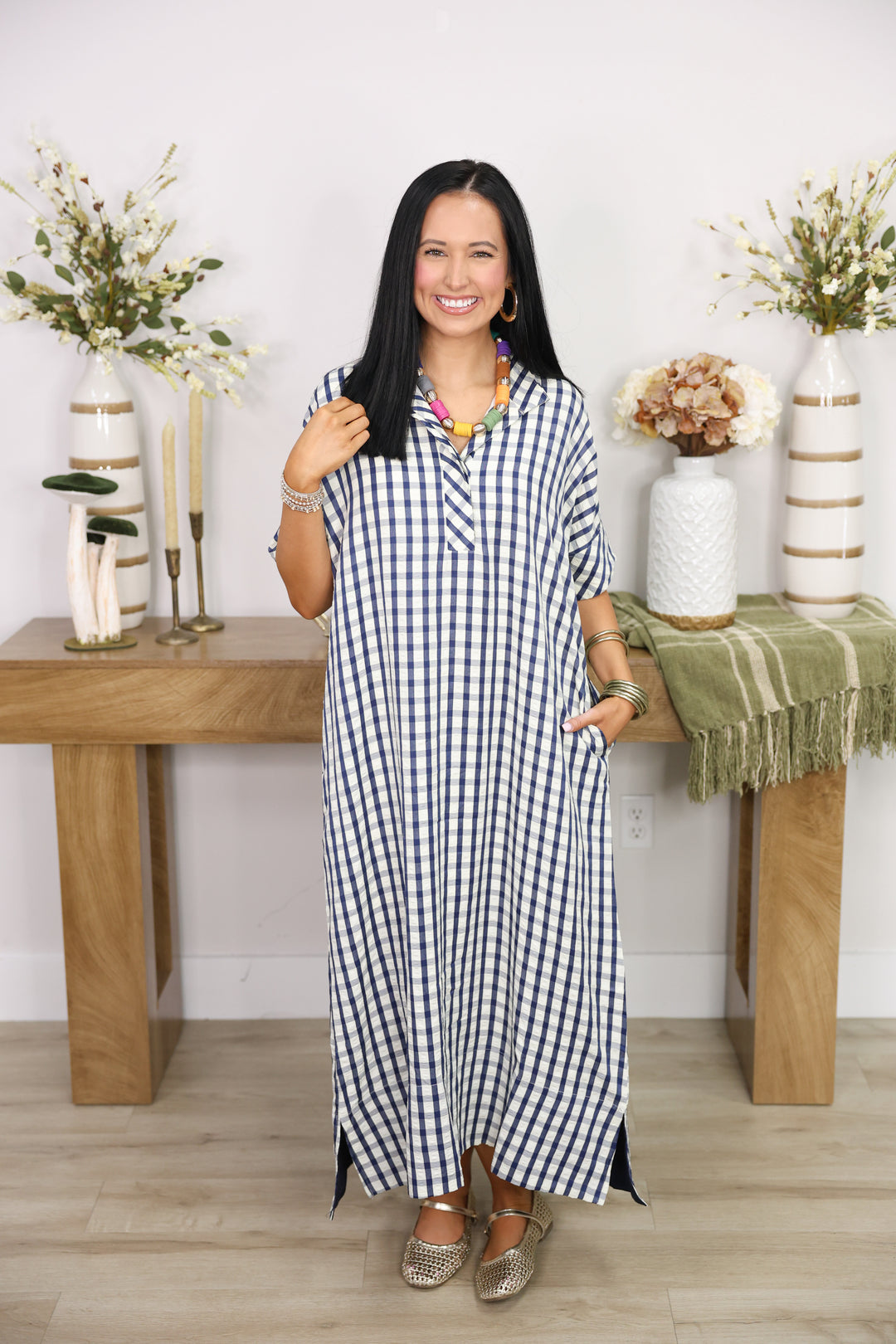 New Style Midi Dress "Navy"
