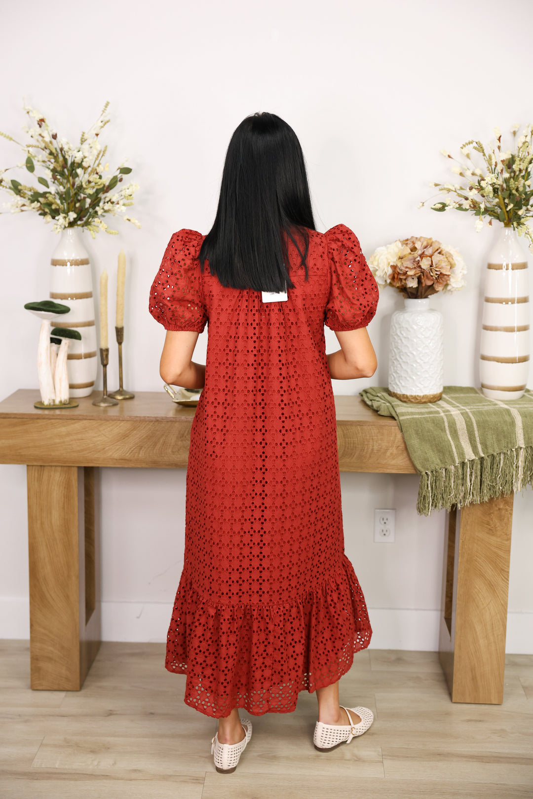 The Everlasting Eyelet Dress "Rust"