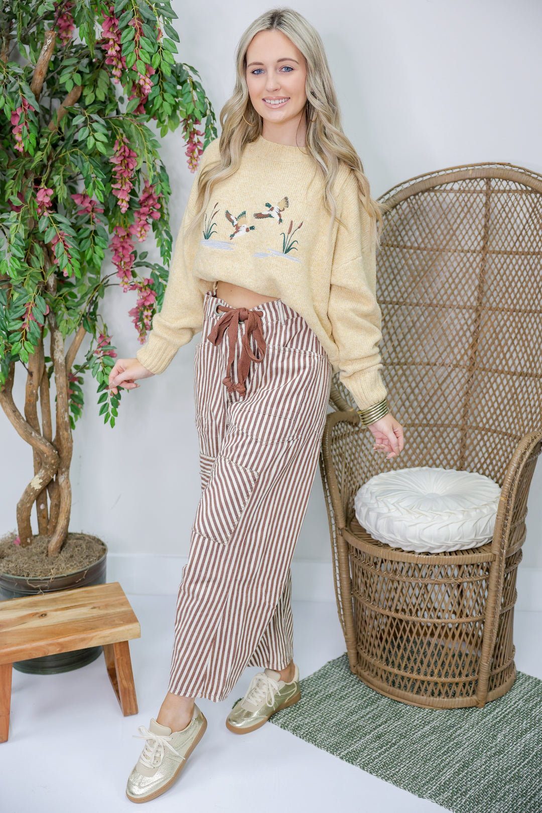 Flying Mallards Knit Sweater "Butter"