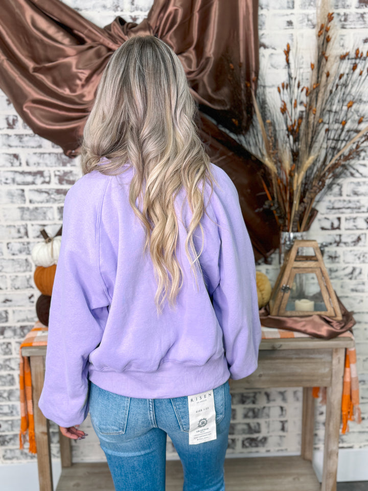 Piper Button Collared Sweater "Lavender"