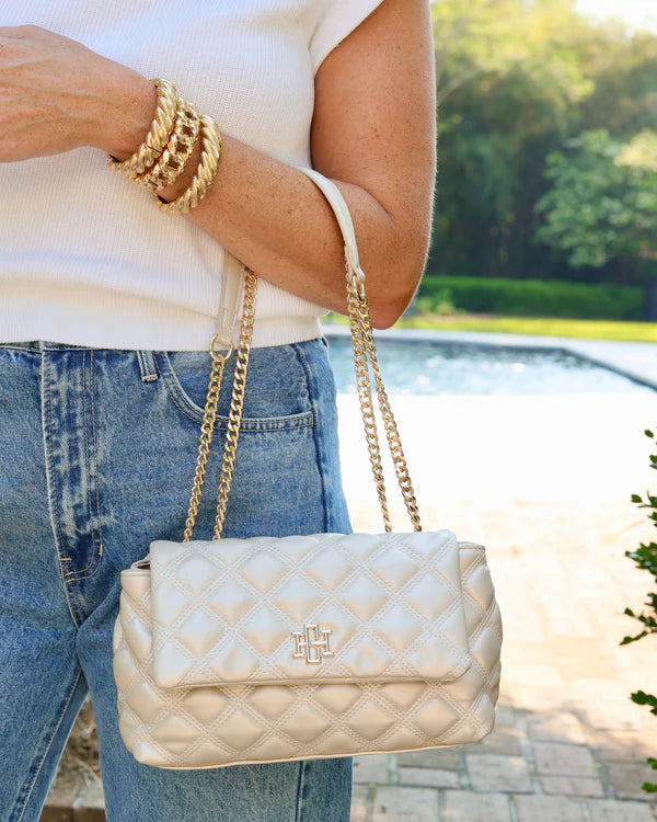 Caroline Hill - Leigh Quilted Crossbody "Pearl Quilted DQ"