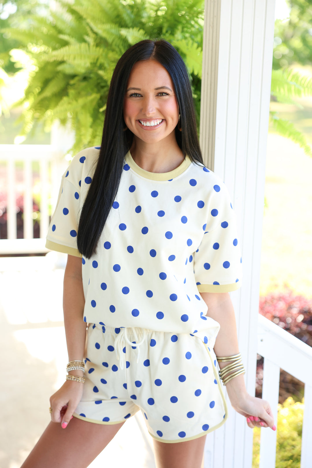 Classic Polka Dot Set "Cream/Blue"