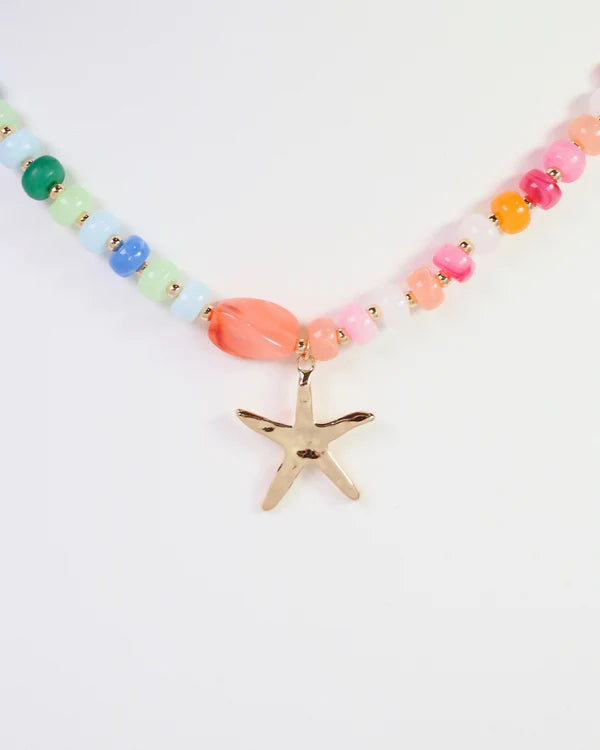 Caroline Hill - Lecce Beaded Starfish Necklace "Multi"