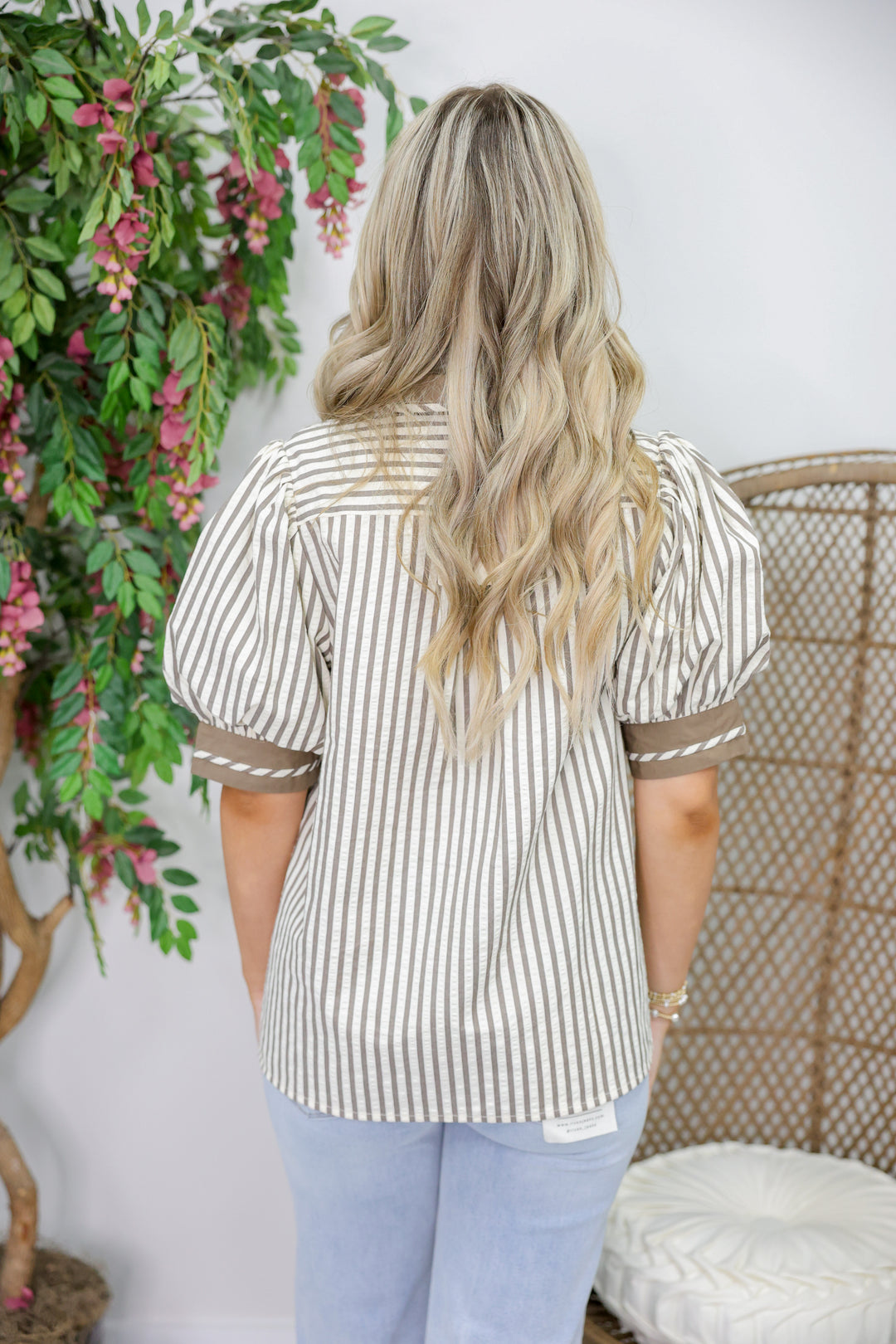 Marrissa Striped Top "Mocha Mousse"