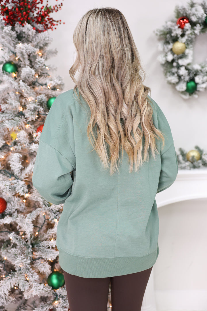 Oversized Casual Comfy Solid Knit Top "Sage"