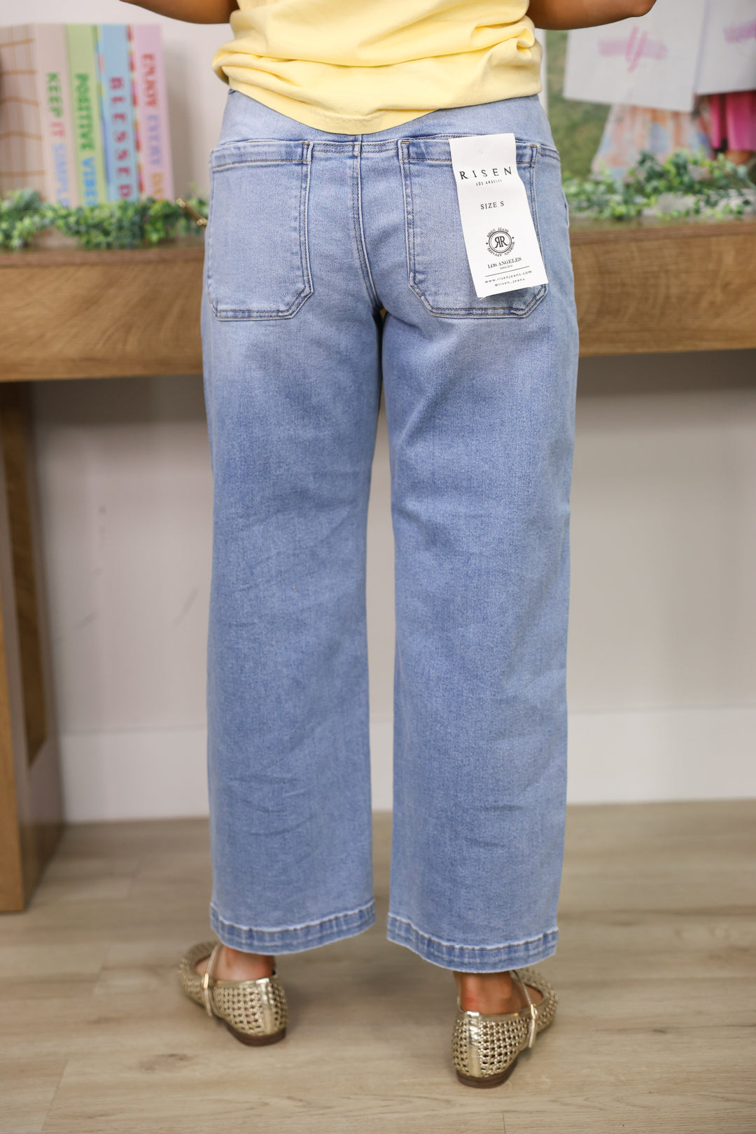 Risen - EB Slouchy Crop Baggy Patch Pocket Jeans