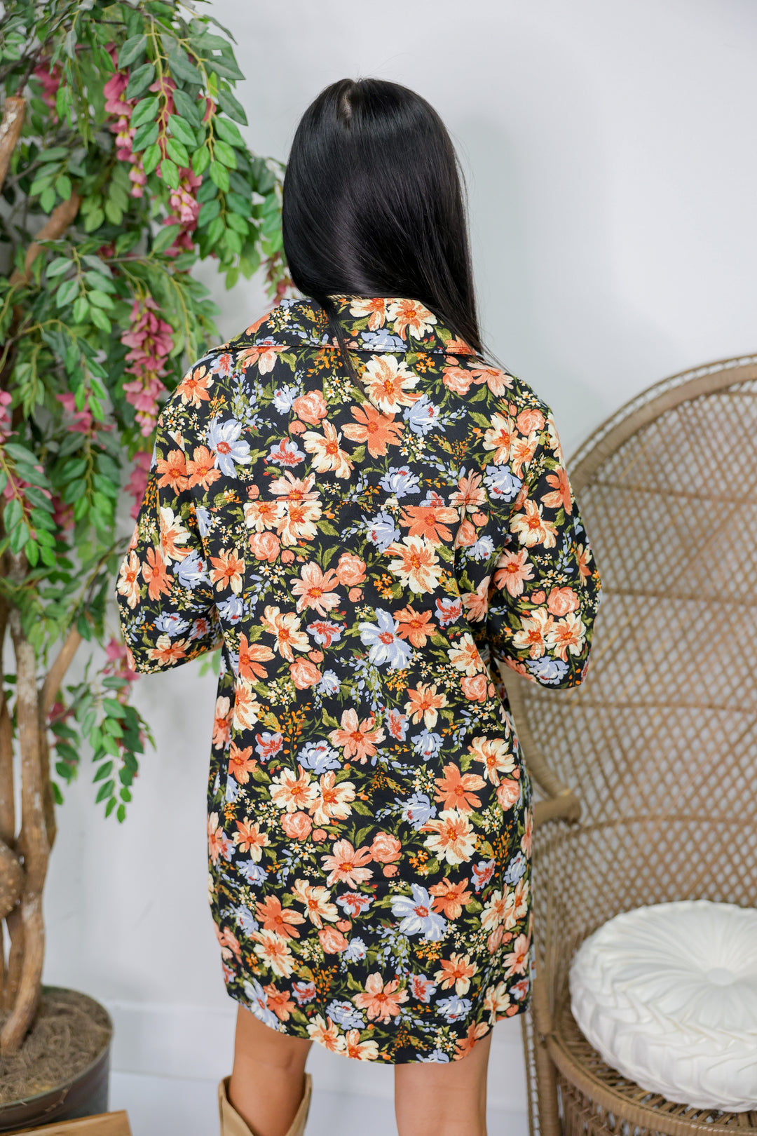 Serving Floral Looks Dress "Black Multi"