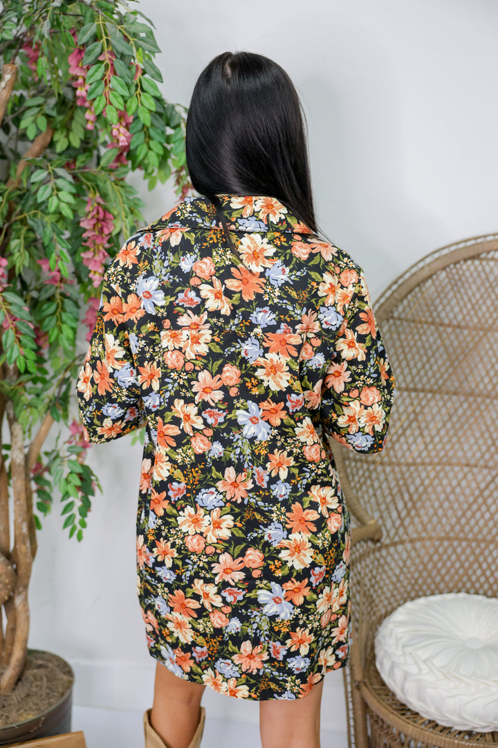 Serving Floral Looks Dress "Black Multi"