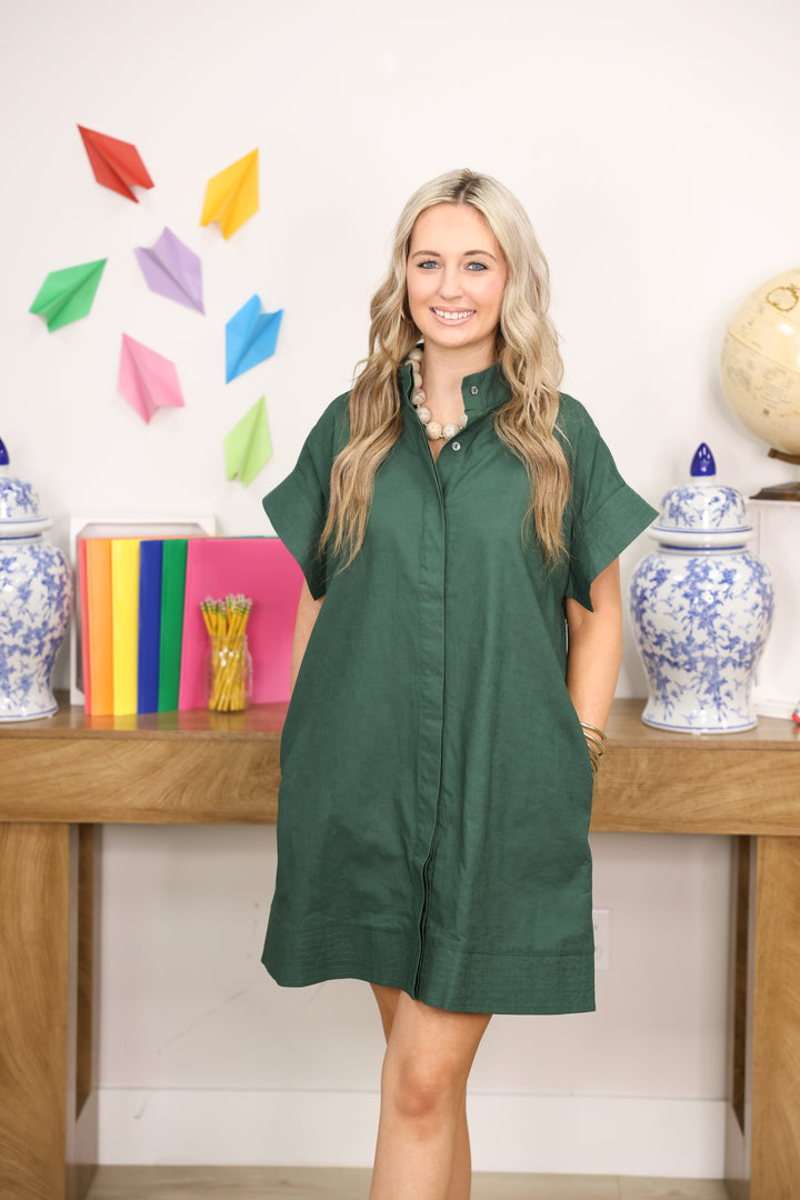 Easy Living Mini Dress "Forest Green"
