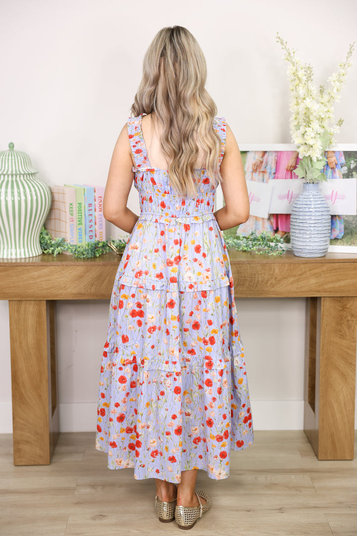 Poppy Breeze Midi Dress "Blue"