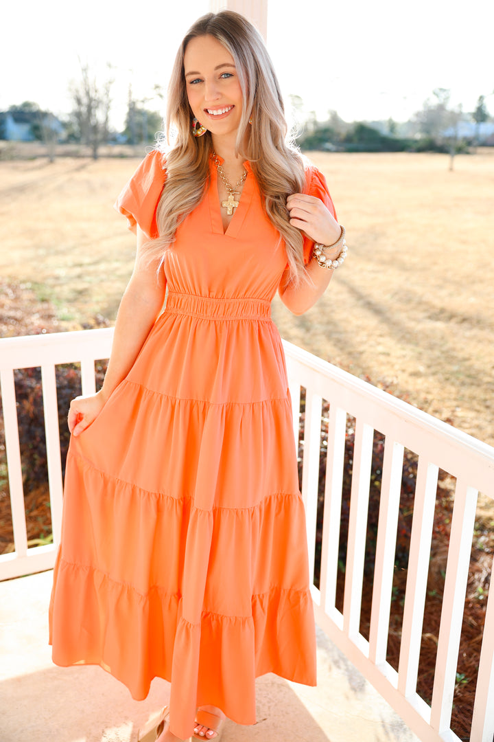 Everyday Elegance Dress "Coral Peach"