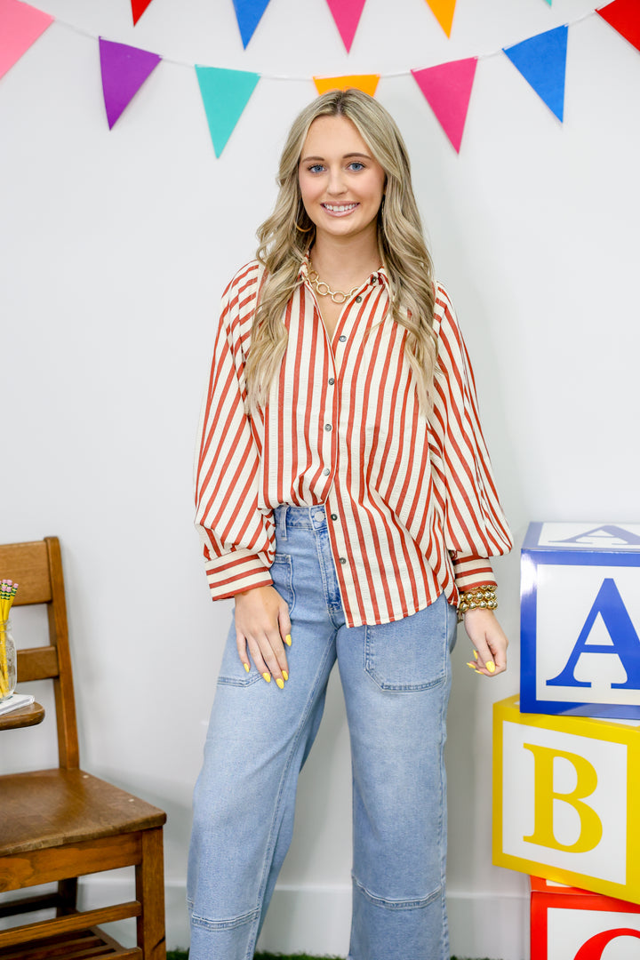 Stripe A Pose Top "Rust"