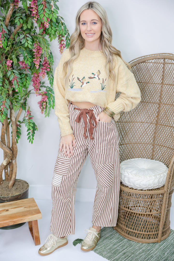 Flying Mallards Knit Sweater "Butter"