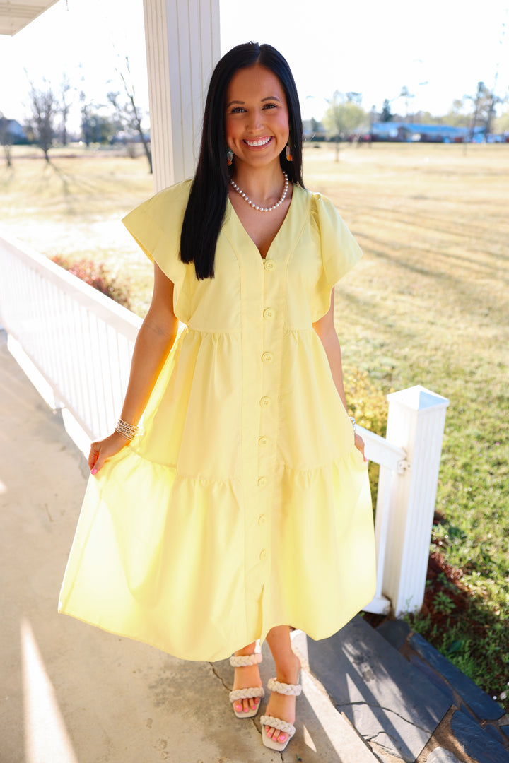 Nelly Button Dress "Yellow"