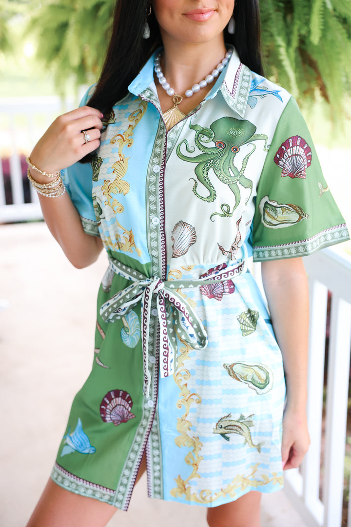 Barbados Belted Shirt Dress