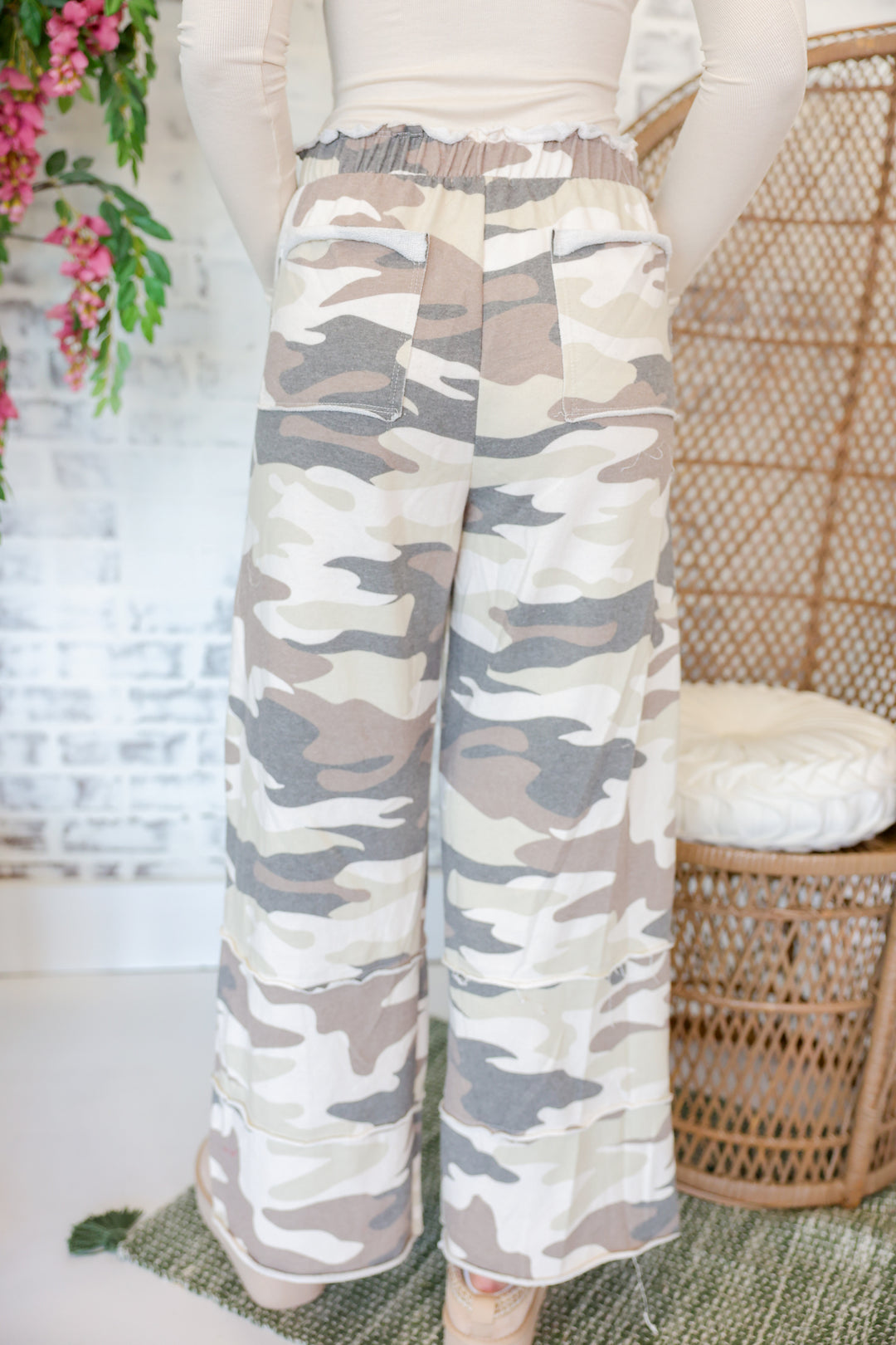 Washed Terry Camo Pants "Mocha"