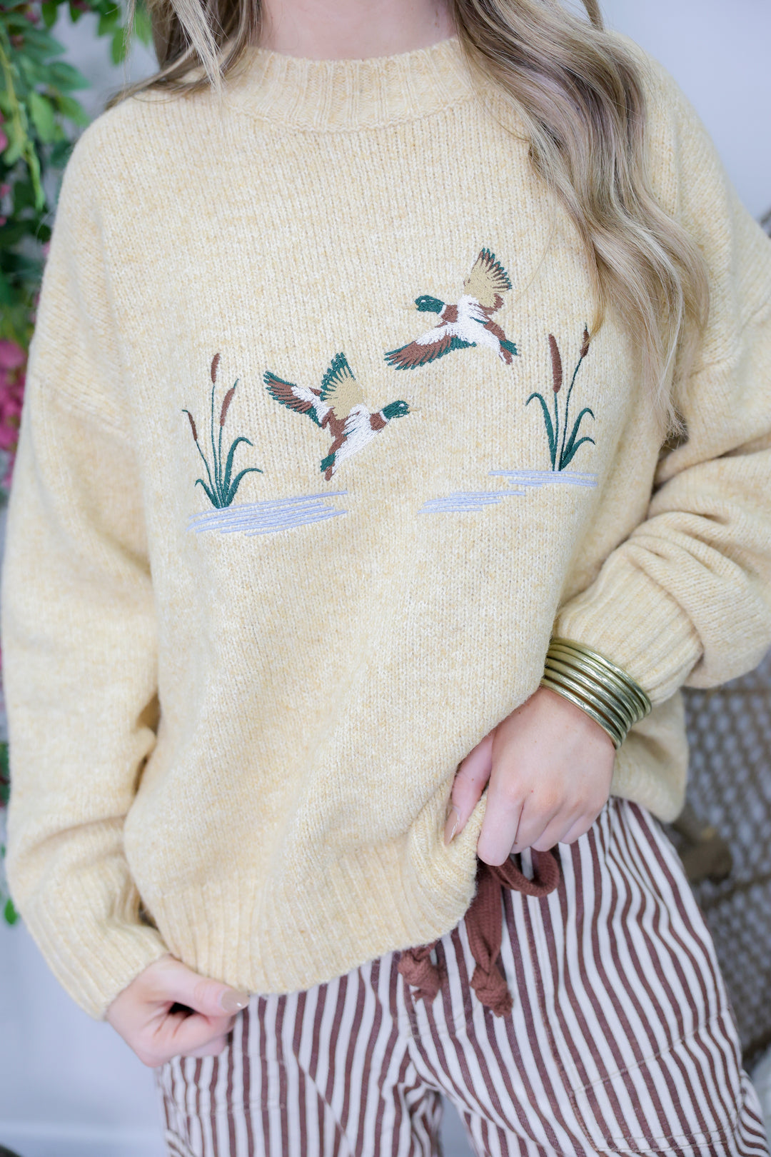 Flying Mallards Knit Sweater "Butter"