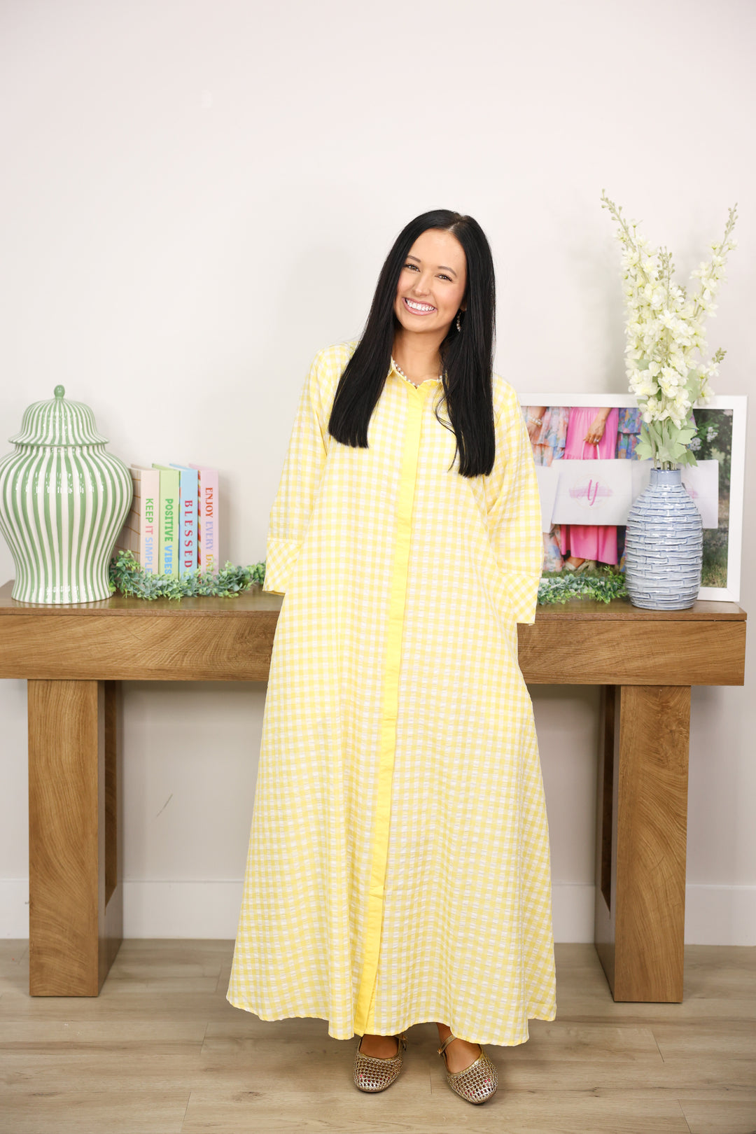 Merciful Gingham Dress "Lemon"