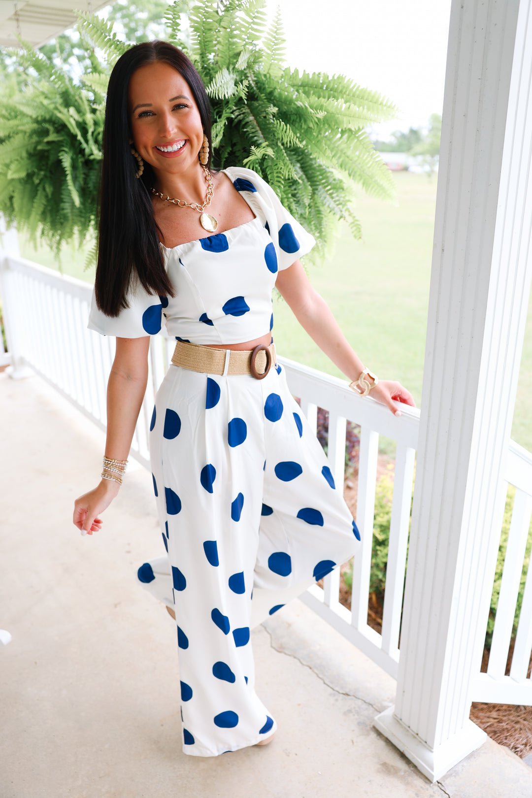 Preppy Polka Dot Set "Navy"